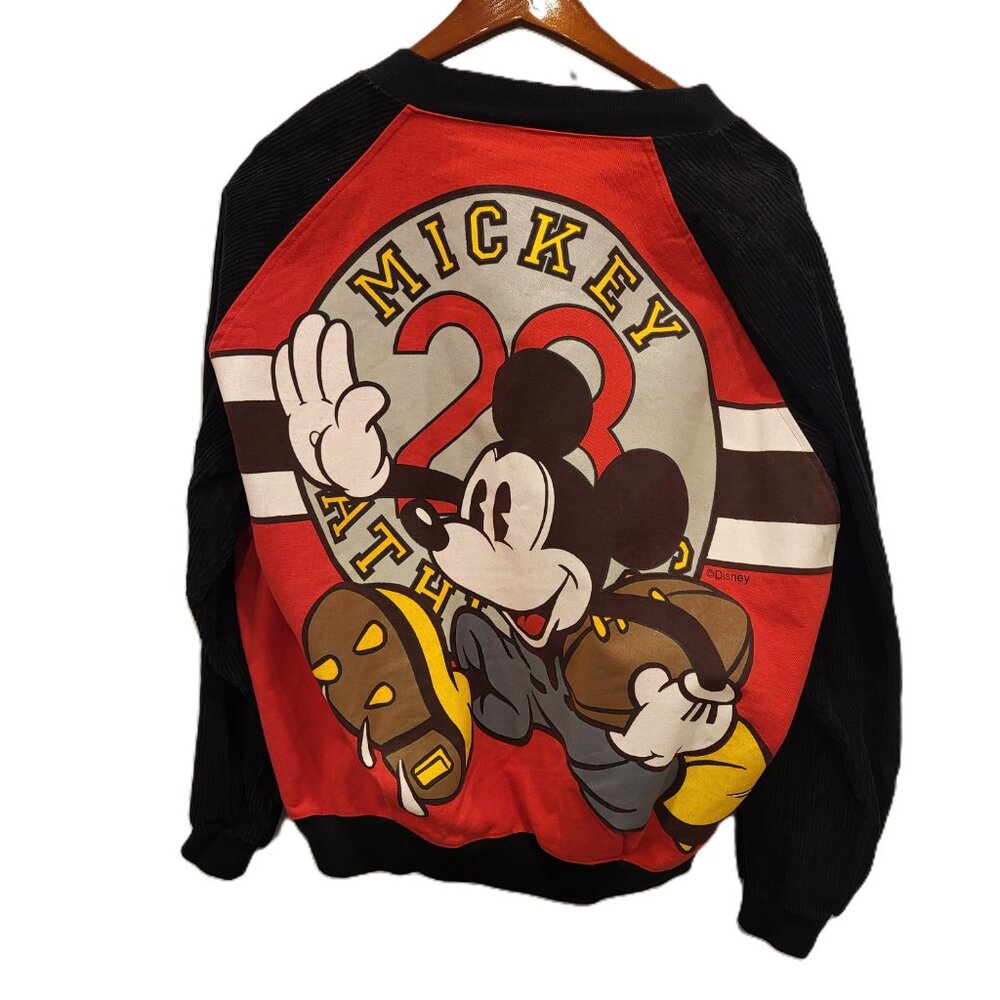 Disney Mickey Mouse Bomber Jacket Size Large Football Varsity Vintage